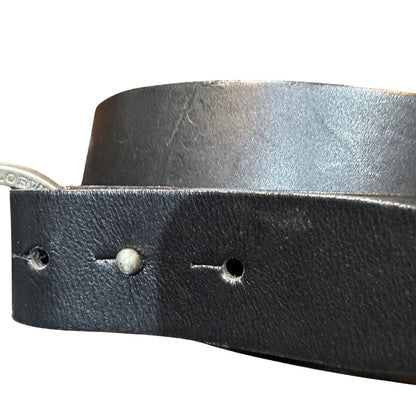 Loewe Black Leather Belt Size 44 / 75 L 83cm 32.7"  W 6cm 2.4"