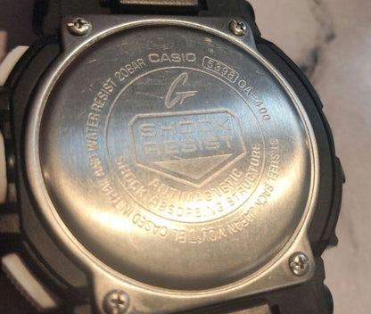 CASIO G-SHOCK GA-400 Mens Analog Digital Watch Black White Resin 51mm