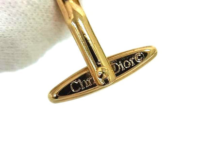 Christian Dior Vintage Cufflinks Tie Tack Pin Set Gold Tone Authentic Japan Used