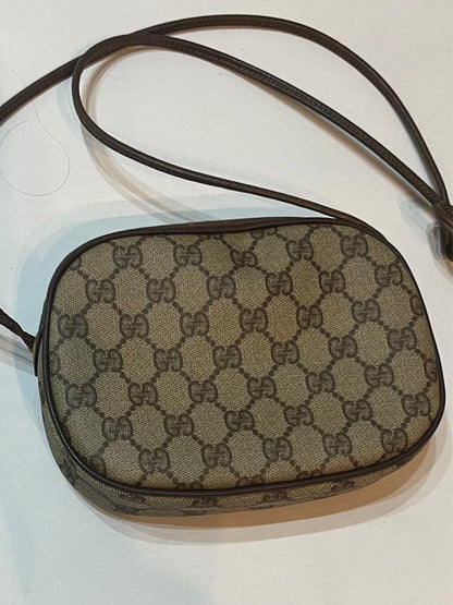 Gucci Authentic Vtg GG Canvas Sherry Line Mini Shoulder Bag Brown 13x19x4 cm