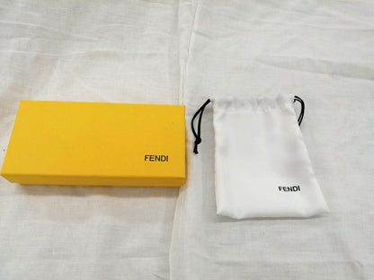 FENDI Logo Bag Charm Key Ring Keychain Silver Tone Metal Ball Chain Made Italy
