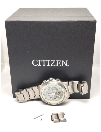 Citizen Attesa ATV53-3021 Eco-Drive Radio Solar Digi-Ana White Titanium Watch