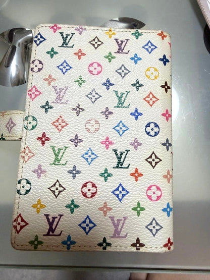 Louis Vuitton Monogram Multicolor Agenda Cover PM Notebook White Leather France