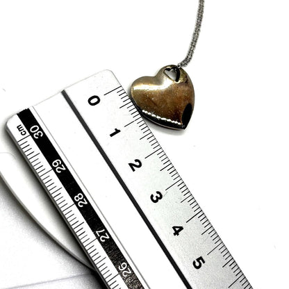 Tiffany & Co. Open Heart Pendant Necklace Sterling Silver 925 Chain 16mm