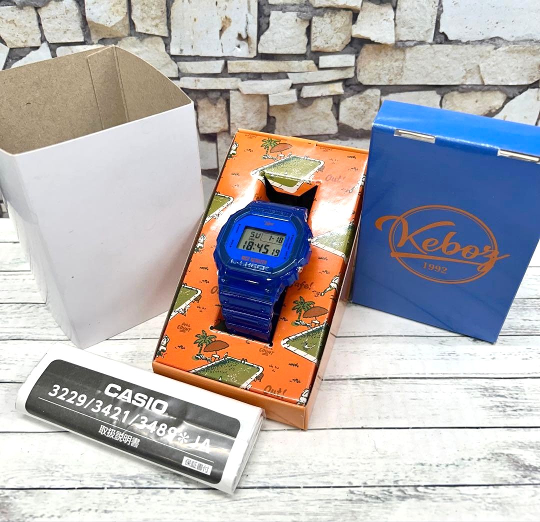 Casio G-SHOCK x KEBOZ DW-5600KEBOZ22-2JR Digital Watch Clear Blue Japan Mint
