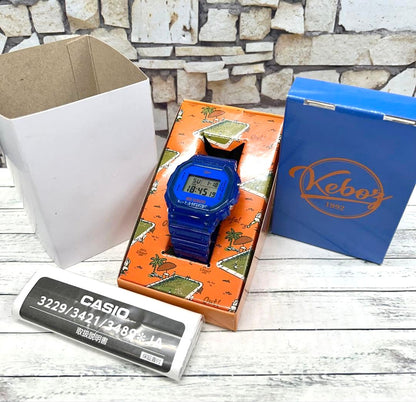 Casio G-SHOCK x KEBOZ DW-5600KEBOZ22-2JR Digital Watch Clear Blue Japan Mint