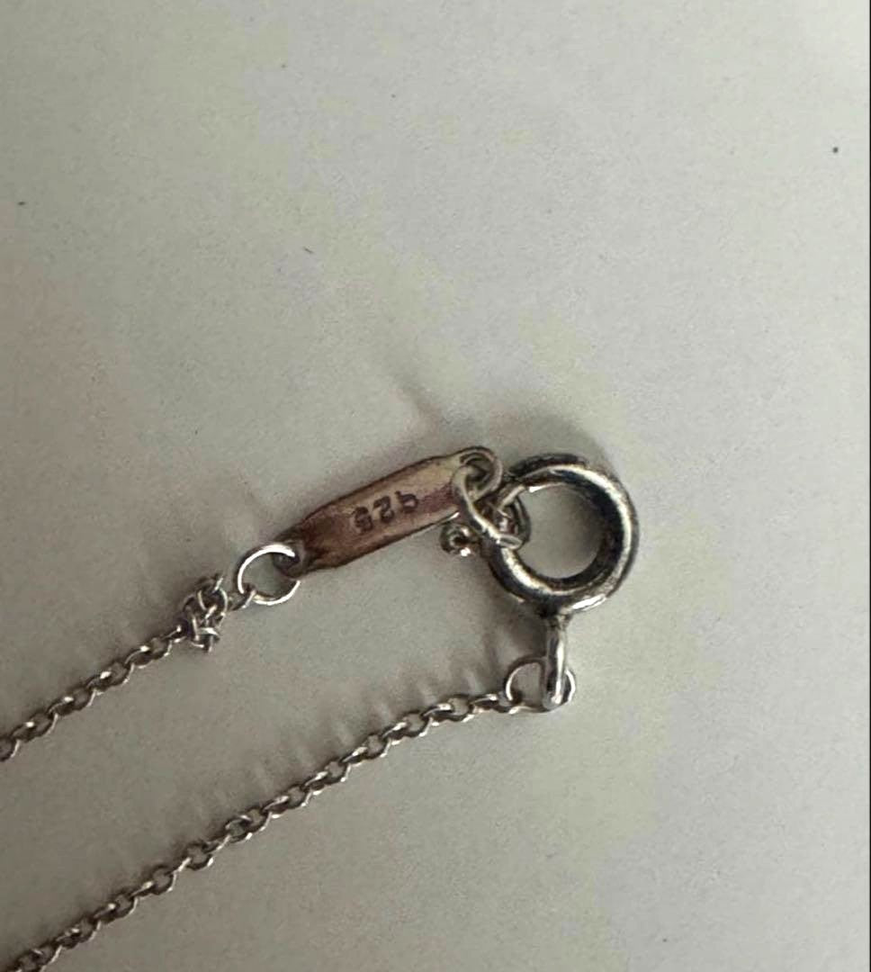 Tiffany & Co. Atlas Open Circle Pendant Necklace Silver 925 Chain 17.7in Authent