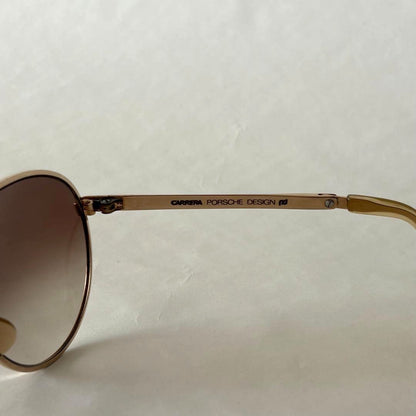 Carrera Porsche Design Vintage Foldable Sunglasses Gold Frame Brown Lens Austria