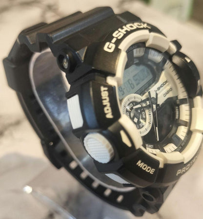 CASIO G-SHOCK GA-400 Mens Analog Digital Watch Black White Resin 51mm