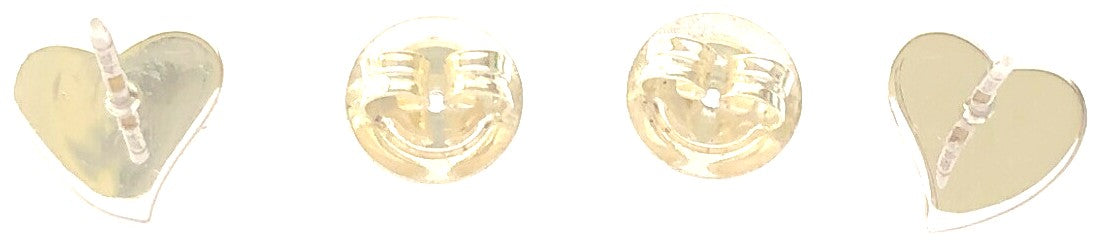 GUCCI Interlocking GG Heart Stud Earrings Silver White Enamel AG925 Italy Auth