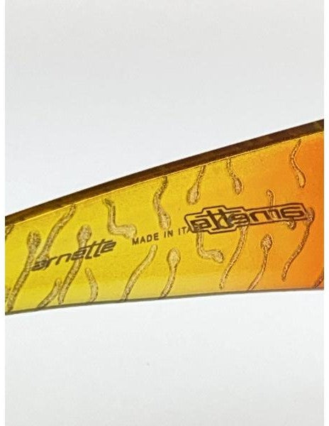 Arnette Sunglasses Womens Orange Yellow Gradient Plastic Frame Wraparound 56mm
