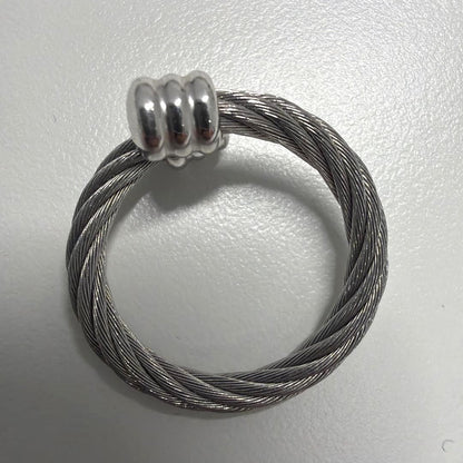 PHILIPPE CHARRIOL Celtic Wire Ring Silver Stainless Steel Size US 6.5 / EU 53