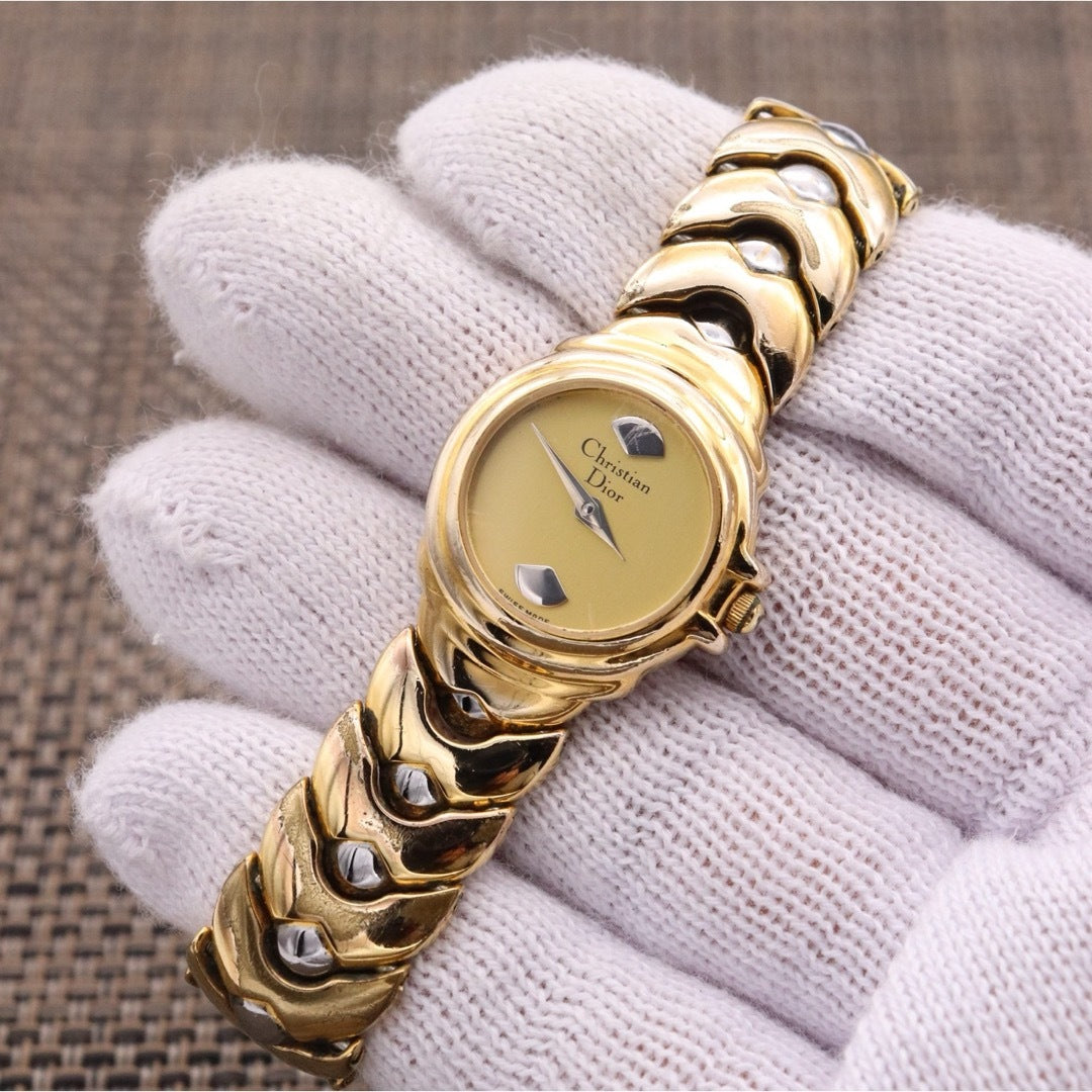 Christian Dior 3014 Vintage Ladies Watch Gold Plated Quartz Swiss New Battery