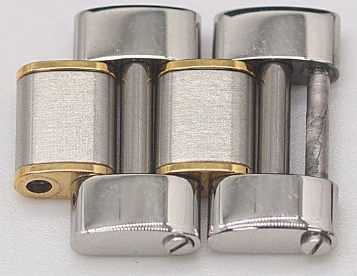 Cartier Must 21 Genuine Watch Band Link Silver Gold Two-Tone 15mm Ladies 2pcs