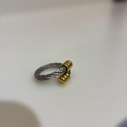 Philippe Charriol Stainless Steel Celtic Wire Ring Cable Size 49-52.5 US 5-6.25