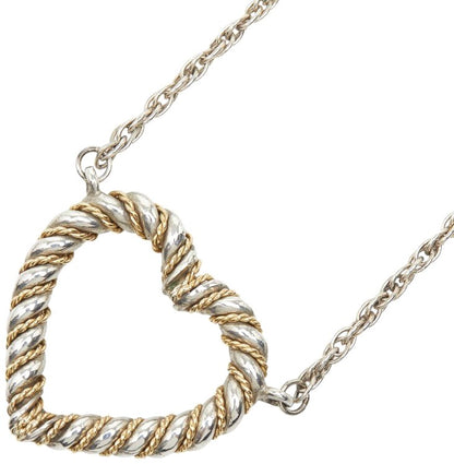 TIFFANY & Co. Twist Heart Necklace SV925 Silver K18YG Gold 48cm 18.9" Used