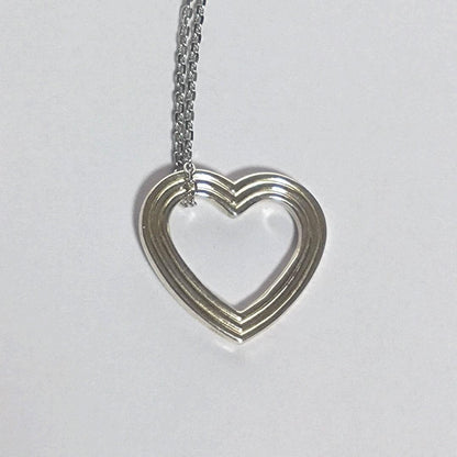 Tiffany & Co x Menard Sterling Silver 925 Open Heart Necklace Top Charm