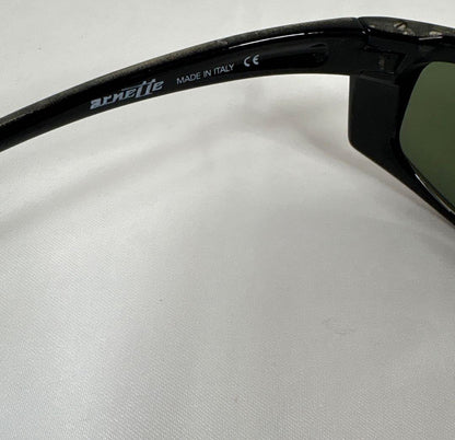 Arnette Swinger 250-9115 Sunglasses Black Marble Frame Green Lens Made in Italy