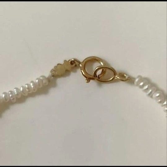 TOUS 18K Yellow Gold Mother of Pearl Charm Necklace Star Moon Bear 14.9in Unused