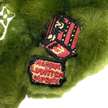 Louis Vuitton LV Lucky Trefoil Fur Bag Charm Key Ring Green Auth France Used