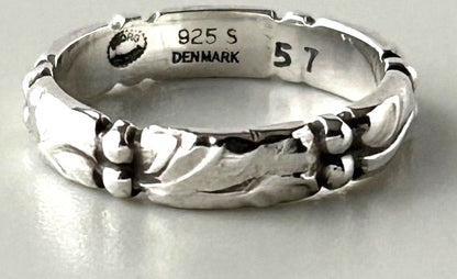 Georg Jensen Ring #57 Sterling Silver 925 Vintage Denmark US4.5 EU48 Authentic