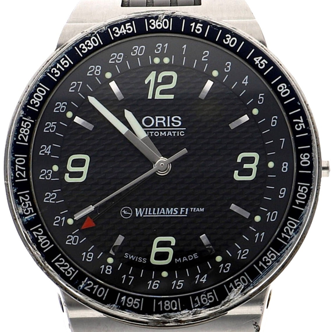 Oris Williams F1 Team 7585 Automatic Black Dial SS Men Watch Swiss Made Used