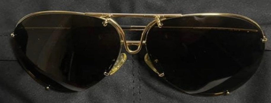 Porsche Design P'8000 Aviator Sunglasses Gold Frame Interchangeable Lenses Set