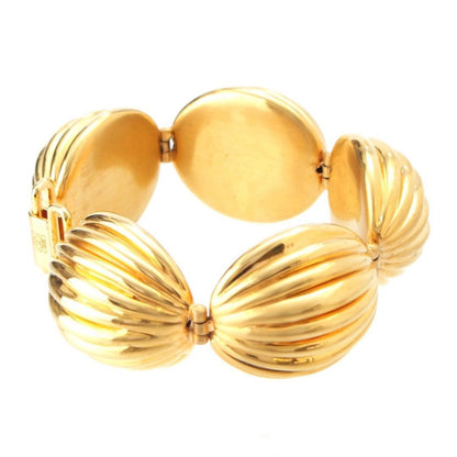 Authentic Loewe Anagram Nutshell Gold Tone Bracelet L 21cm 8.3in