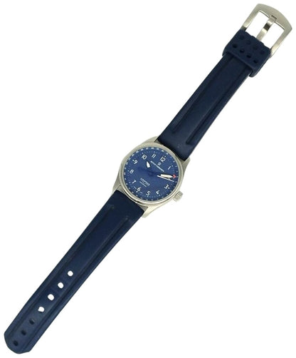 Revue Thommen Airspeed Automatic Men Watch Blue Dial Silver SS Swiss 31x39mm
