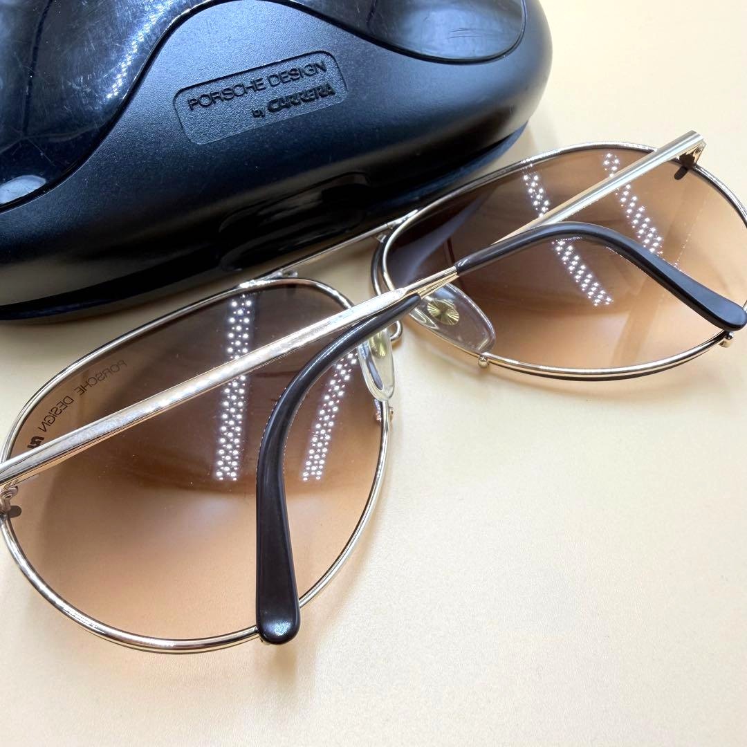 PORSCHE DESIGN by CARRERA Mod 5621 Large Sunglasses Gold Metal Brown Vintage