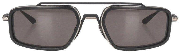 Chrome Hearts EADER Double Bridge Sunglasses Black Silver 61-20-124 Used Japan