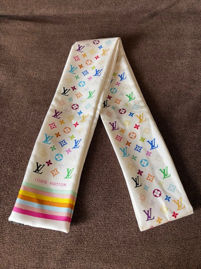 Louis Vuitton Monogram Multicolor Scarf Silk Accessory Fashion Designer