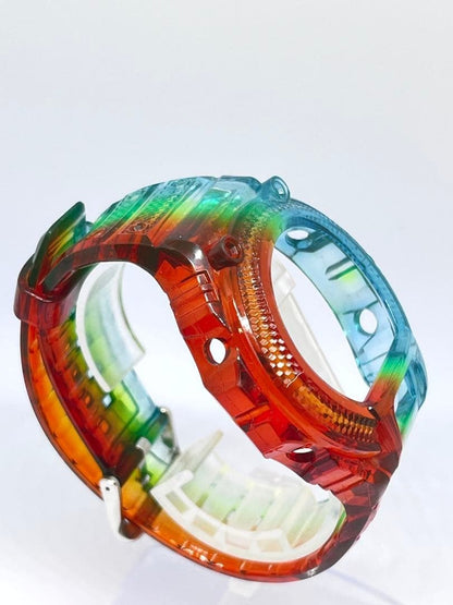 CASIO G-SHOCK DW-6900 Fox Fire Men's Digital Watch Clear Multicolor Resin Band