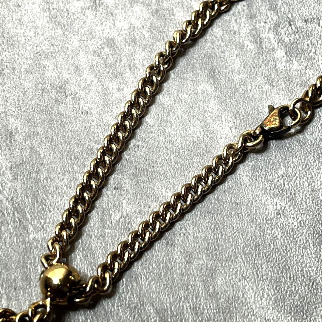 CHANEL CC Logo Scissor Charm Bracelet Gold Tone Vintage 2002 Spring 18cm Used
