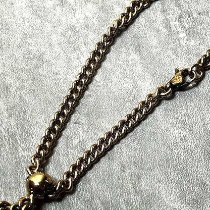 CHANEL CC Logo Scissor Charm Bracelet Gold Tone Vintage 2002 Spring 18cm Used