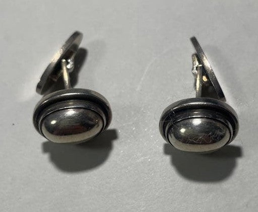 Georg Jensen Cufflinks Oval Sterling Silver SV925 Men's Denmark Vintage Design