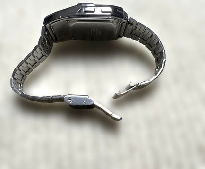 CASIO Data Bank DBC-1500 Calculator Watch Silver Stainless Steel Thailand Rare