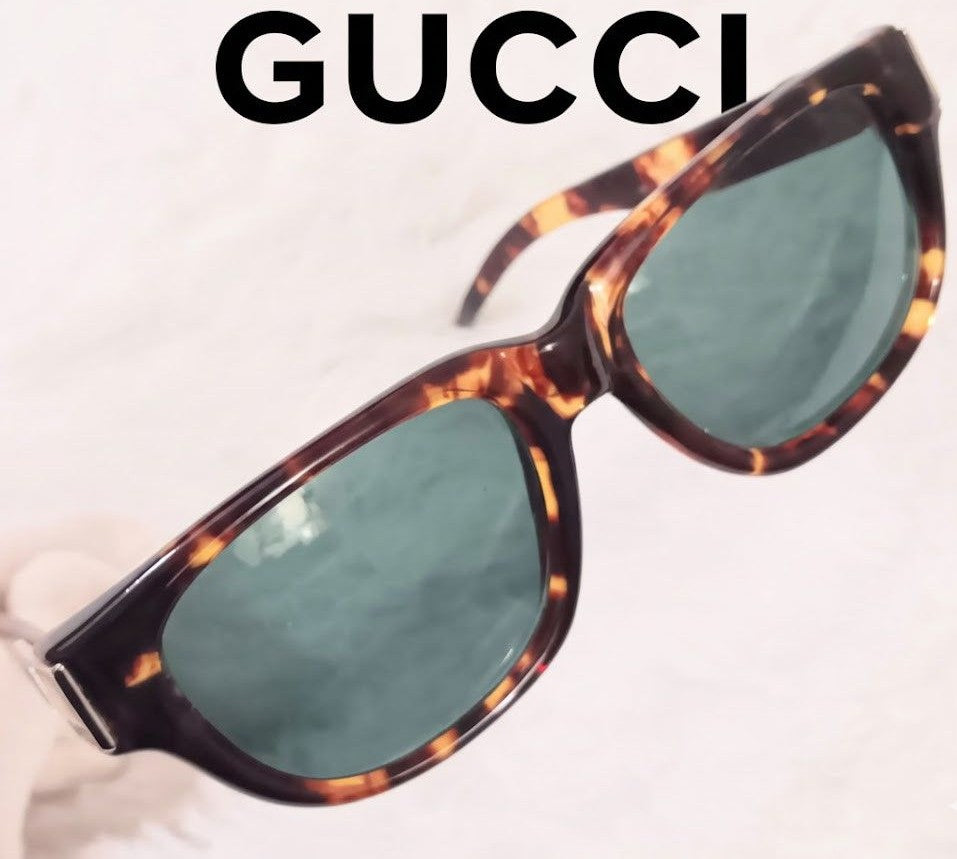 GUCCI GG2412 Sunglasses Mens Brown Havana Pattern Acetate Frame 53mm Vintage