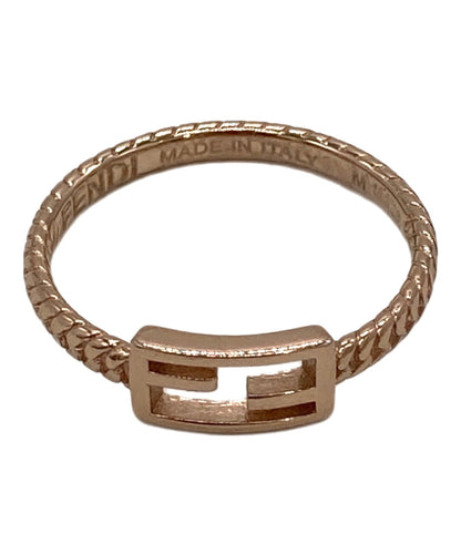 FENDI Zucchino Baguette Ring FF Logo Pink Gold US6.5 EU53 Model 1A4620 Italy HW