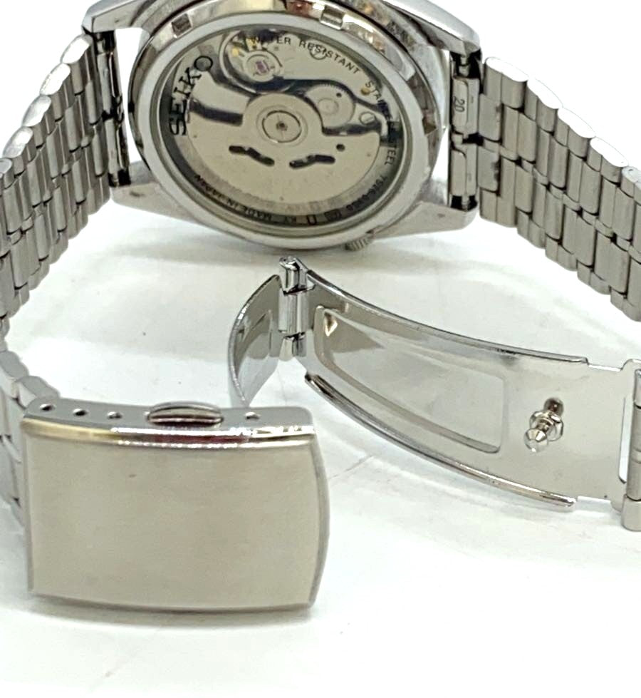 SEIKO 5 Automatic 21 Jewels 7S26-03S0 Watch Black Dial Steel Japan Men 36mm Used