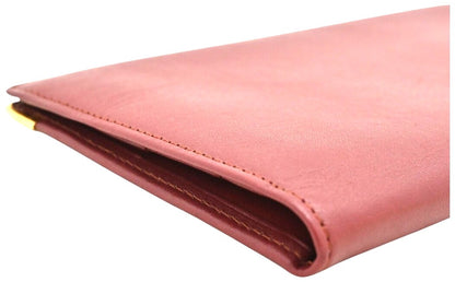 Cartier Must de Cartier Long Wallet Bordeaux Leather Gold HW 7.2x4.1x0.3" Auth