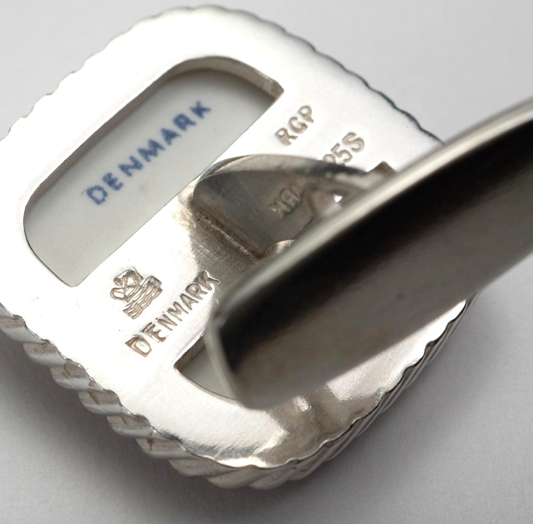 Royal Copenhagen x Georg Jensen Silver 925 Sailing Ship Cufflinks Denmark 2.3cm