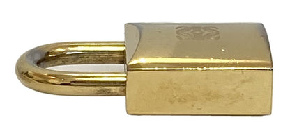 Loewe Cadena Padlock Key Clochette Gold Tone Bag Charm 3.7x2x1 cm 1.5x0.8x0.4"