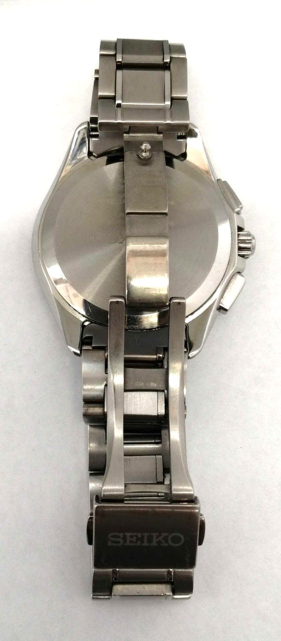 SEIKO Brightz Radio Solar World Time Blue Dial Steel Watch Men SSAE015 Japan