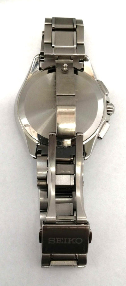 SEIKO Brightz Radio Solar World Time Blue Dial Steel Watch Men SSAE015 Japan