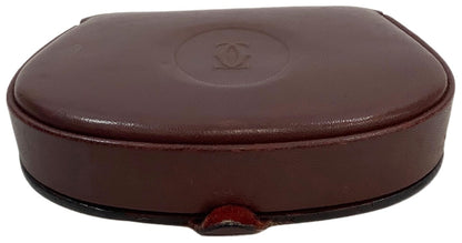 Cartier Must de Cartier Coin Purse Wallet Bordeaux Leather Small Authentic Used