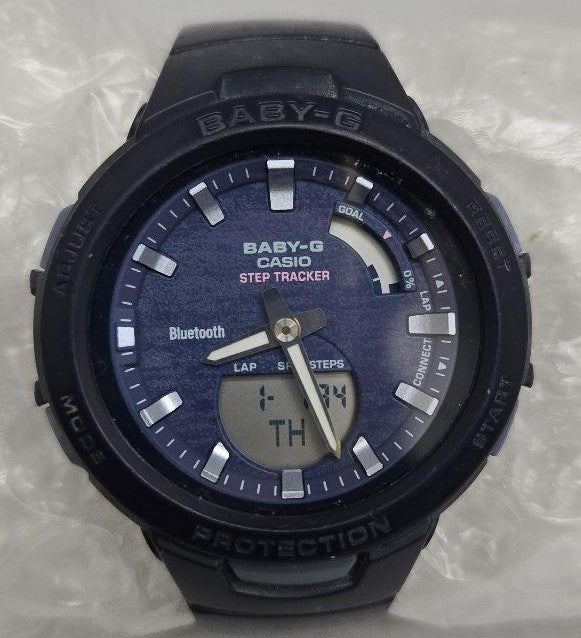 CASIO Baby-G BSA-B100 Step Tracker Bluetooth Watch Navy Blue Dial Resin Working