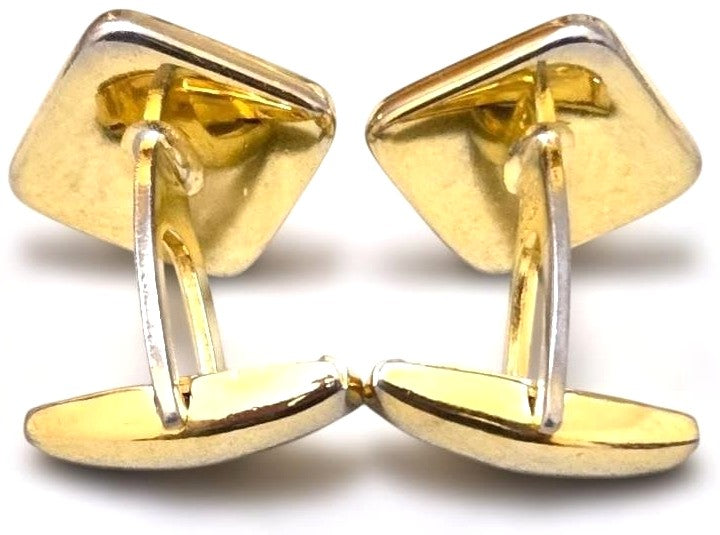 GUCCI GG Logo Cufflinks Red Green Cloisonne Enamel Gold Tone Vintage Authentic