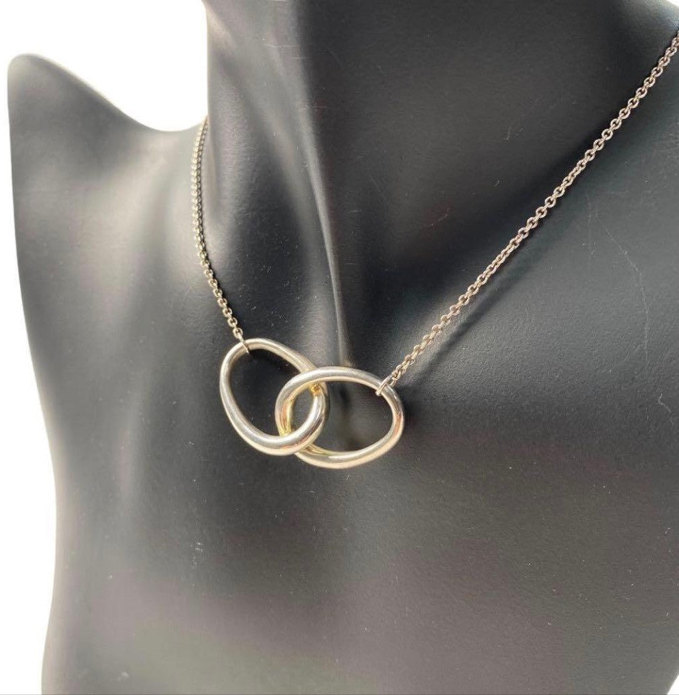 Tiffany & Co Double Loop Necklace SV925 Sterling Silver Interlocking Circles