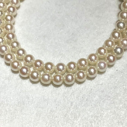 Akoya Baby Pearl Necklace White Real Pearl Silver Flower Clasp 5mm 41cm 16.1in